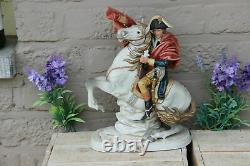 Vintage italian capodimonte porcelain Statue Napoleon horse figurine group