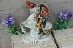 Vintage italian capodimonte porcelain Statue Napoleon horse figurine group