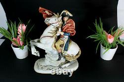 Vintage italian capodimonte porcelain napoleon on horse statue figurine