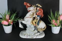 Vintage napoleon on horse Bisque porcelain capodimonte statue figurine