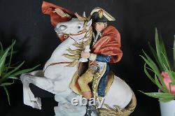 Vintage napoleon on horse Bisque porcelain capodimonte statue figurine