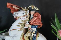 Vintage napoleon on horse Bisque porcelain capodimonte statue figurine