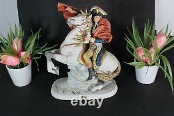 Vintage napoleon on horse Bisque porcelain capodimonte statue figurine