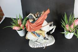 Vintage napoleon on horse Bisque porcelain capodimonte statue figurine