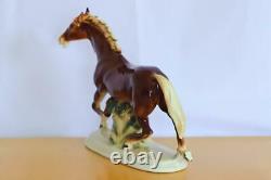 Vintage original Rare German porcelain figurine Running Horse 1960s home decor