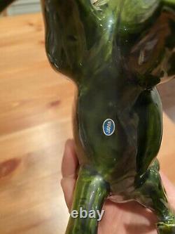Vintage porcelain horse figurine made in Japan Dark Green Color 8 Tall