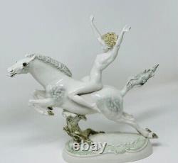 Vintage porcelain, nude on a horse hutschenreuter, mint condition