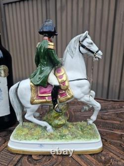 Vintage scheibe alsbach marked porcelain statue napoleon horse