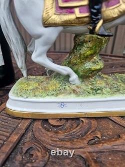Vintage scheibe alsbach marked porcelain statue napoleon horse