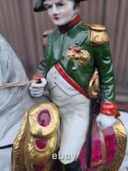 Vintage scheibe alsbach marked porcelain statue napoleon horse