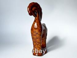 Vintage sculpture Figurine Vintage hand made Glazed Ceramic Horse