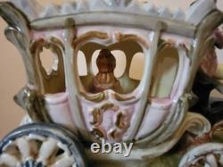 Vintage to Antique Capodimonte Cinderella Carriage Horses Driver Porcelain