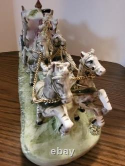 Vintage to Antique Capodimonte Cinderella Carriage Horses Driver Porcelain