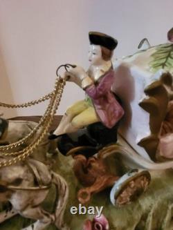 Vintage to Antique Capodimonte Cinderella Carriage Horses Driver Porcelain