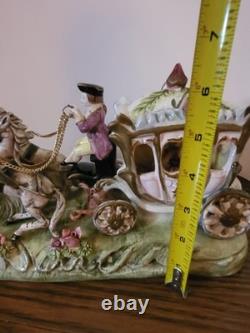 Vintage to Antique Capodimonte Cinderella Carriage Horses Driver Porcelain