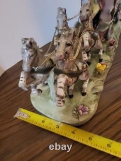Vintage to Antique Capodimonte Cinderella Carriage Horses Driver Porcelain