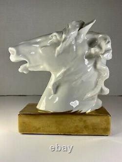 Vista Alegre Portugal Porcelain Horse Head Sculpture 7 x 3 x 7