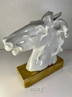 Vista Alegre Portugal Porcelain Horse Head Sculpture 7 x 3 x 7