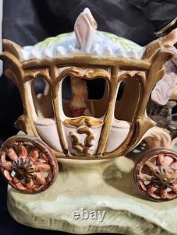 Vntg Capodimonte Style Porcelain Horse Drawn Carriage Figurine Japan N Mark