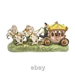 Vtg CAPODIMONTE ITALY Porcelain Cinderella Princess Stagecoach 4 Horse Carriage