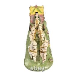 Vtg CAPODIMONTE ITALY Porcelain Cinderella Princess Stagecoach 4 Horse Carriage