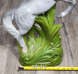 Vtg Ceramic Gray Horse Stallion Statue Regency 26 Figure Art Rearing Standing