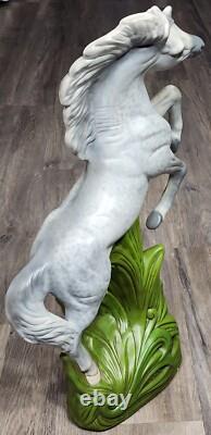 Vtg Ceramic Gray Horse Stallion Statue Regency 26 Figure Art Rearing Standing