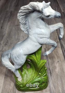 Vtg Ceramic Gray Horse Stallion Statue Regency 26 Figure Art Rearing Standing