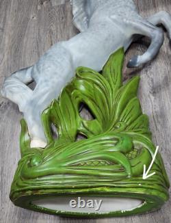 Vtg Ceramic Gray Horse Stallion Statue Regency 26 Figure Art Rearing Standing