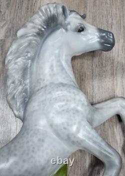 Vtg Ceramic Gray Horse Stallion Statue Regency 26 Figure Art Rearing Standing