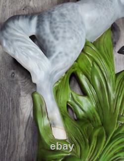 Vtg Ceramic Gray Horse Stallion Statue Regency 26 Figure Art Rearing Standing