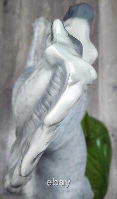 Vtg Ceramic Gray Horse Stallion Statue Regency 26 Figure Art Rearing Standing