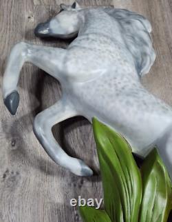 Vtg Ceramic Gray Horse Stallion Statue Regency 26 Figure Art Rearing Standing