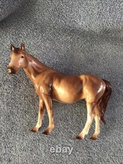 Vtg Horse Figurine Brown Hagen Renaker Light Brown Beige Facing Left