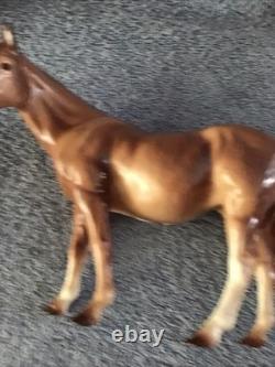 Vtg Horse Figurine Brown Hagen Renaker Light Brown Beige Facing Left