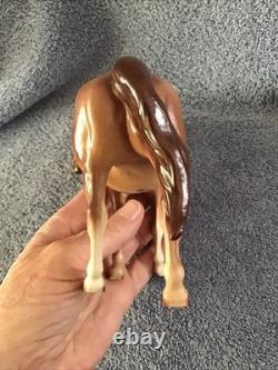 Vtg Horse Figurine Brown Hagen Renaker Light Brown Beige Facing Left