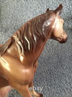 Vtg Horse Figurine Brown Hagen Renaker Light Brown Beige Facing Left