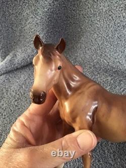 Vtg Horse Figurine Brown Hagen Renaker Light Brown Beige Facing Left