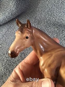 Vtg Horse Figurine Brown Hagen Renaker Light Brown Beige Facing Left