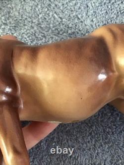 Vtg Horse Figurine Brown Hagen Renaker Light Brown Beige Facing Left