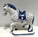 Vtg Italian Delft Blue&white Style Horse Statue Figurine Glazed Porcelain Italy