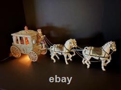 Vtg Lenwile Ardalt Japan Horse Drawn Carriage Regal Coach Musical TV Lamp 6817