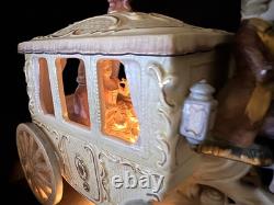 Vtg Lenwile Ardalt Japan Horse Drawn Carriage Regal Coach Musical TV Lamp 6817