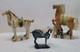 Vtg Lot Of 3 Chinese Tang Dynasty Drip Style Glaze Ceramic War Horse Figurines