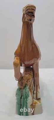 Vtg Lot of 3 Chinese Tang Dynasty Drip Style Glaze Ceramic War Horse Figurines