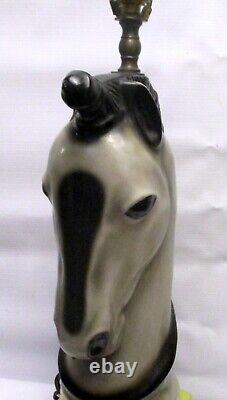 Vtg Rare Unicorn Horse Head Lamp Ceramic