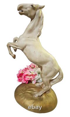 Vtg Royal Dux Bohemia Porcelain Rearing Horse Stallion Figurine Statue Large 14