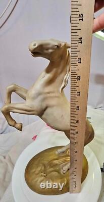 Vtg Royal Dux Bohemia Porcelain Rearing Horse Stallion Figurine Statue Large 14
