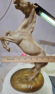 Vtg Royal Dux Bohemia Porcelain Rearing Horse Stallion Figurine Statue Large 14