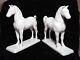 White Standing Horse Bookends / Statue's 10 Porcelain, Bisque